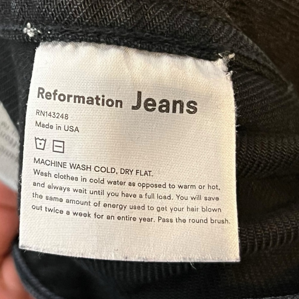 Reformation Marine Jeans in Black Size 26 - Picture 15 of 16
